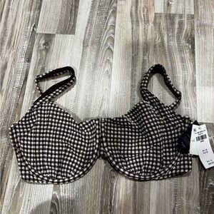 Abercrombie & Fitch Black and White Checkered Bra